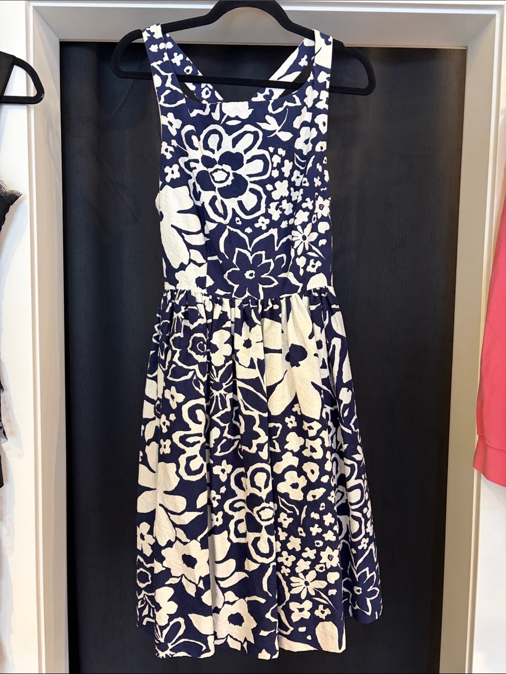 kate spade Navy and White Floral Midi Dress